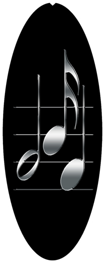 DNSA18-382-SL-BK Silver Music Notes Black